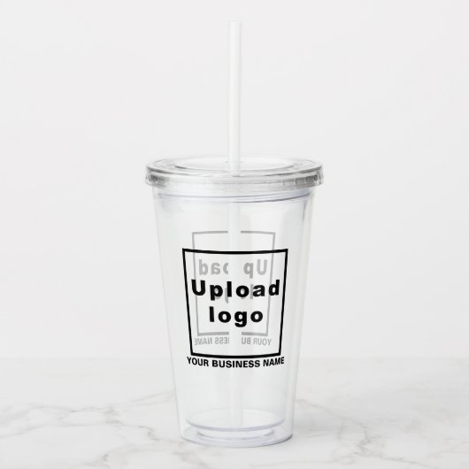 Bedrijfsnaam en Logo op Acryl Tumbler Acryl Drinkbeker (Voorkant)