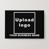 Bedrijfsnaam en Logo op Black Rectangle Button (Voorkant)