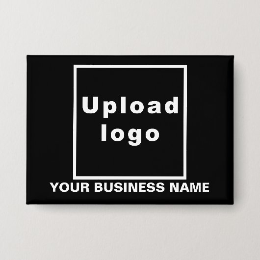 Bedrijfsnaam en Logo op Black Rectangle Button (Voorkant)