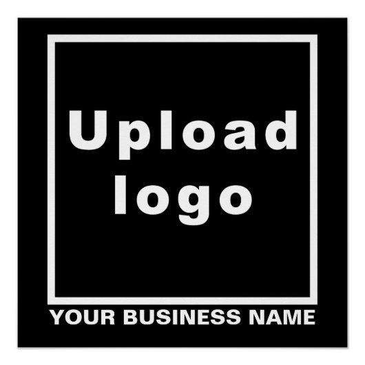 Bedrijfsnaam en Logo op Black Square Glossy Perfect Poster (Voorkant)