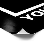 Bedrijfsnaam en Logo op Black Square Glossy Perfect Poster (Hoek)