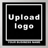 Bedrijfsnaam en Logo op Black Square Poster (Voorkant)