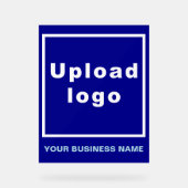 Bedrijfsnaam en Logo op Blauw Acrylteken Acryl Bord (Voorkant)