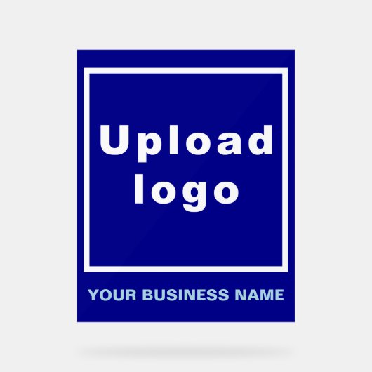 Bedrijfsnaam en Logo op Blauw Acrylteken Acryl Bord (Voorkant)