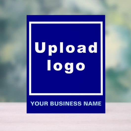 Bedrijfsnaam en Logo op Blauw Acrylteken Acryl Bord (Neutraal)