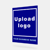 Bedrijfsnaam en Logo op Blauw Acrylteken Acryl Bord (Hoek)