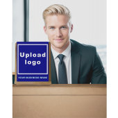 Bedrijfsnaam en Logo op Blauw Acrylteken Acryl Bord