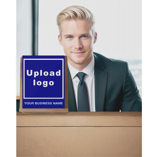 Bedrijfsnaam en Logo op Blauw Acrylteken Acryl Bord