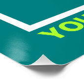 Bedrijfsnaam en Logo op Blauwgroen Groen Vierkant  Perfect Poster (Hoek)