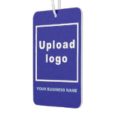 Bedrijfsnaam en Logo op Blue Air Freshener Luchtverfrisser (Links)