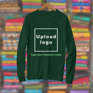 Bedrijfsnaam en Logo op Bos Groene Lange Mouw T-shirt