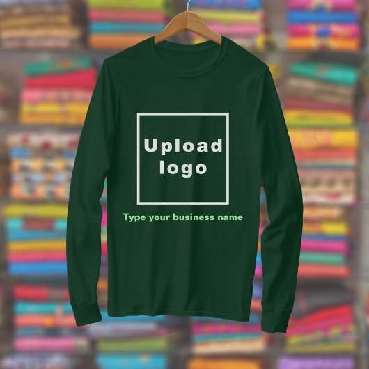 Bedrijfsnaam en Logo op Bos Groene Lange Mouw T-shirt
