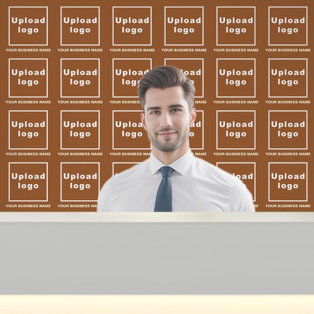 Bedrijfsnaam en Logo op Brown Behang (Business name and logo on brown wallpaper)