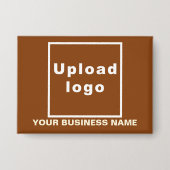 Bedrijfsnaam en Logo op Brown Rectangle Button (Voorkant)