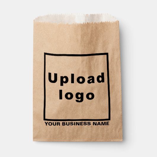 Bedrijfsnaam en Logo op bruin papier tas Bedankzakje (Voorkant)