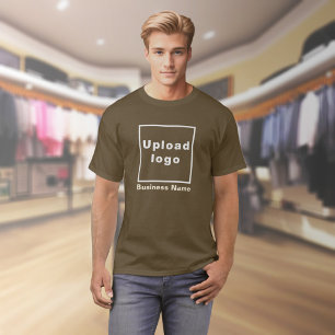 Bedrijfsnaam en Logo op bruin T-shirt