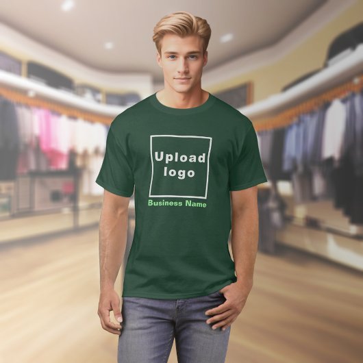 Bedrijfsnaam en Logo op Deep Forest Green T-shirt