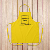 Bedrijfsnaam en Logo op geel polyester Schort