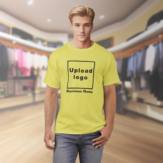 Bedrijfsnaam en Logo op geel T-shirt