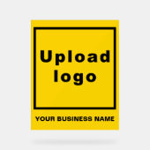 Bedrijfsnaam en logo op gele acryl bord (Voorkant)