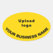 Bedrijfsnaam en Logo op gele ovale Sticker (Voorkant)