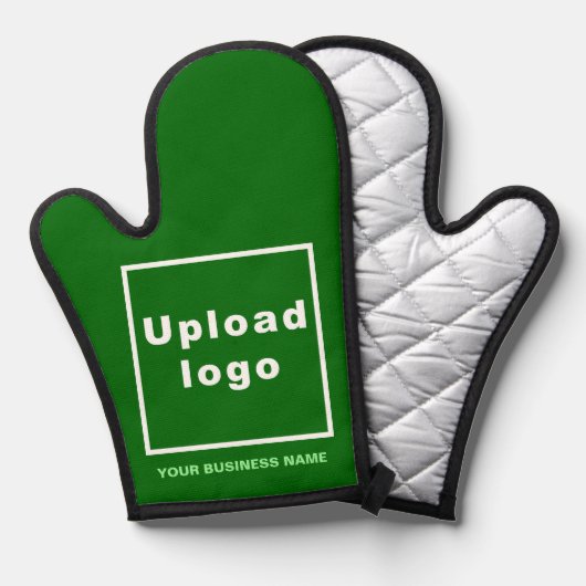 Bedrijfsnaam en Logo op Green Oven Mitt Ovenwant (Voorkant / Achterkant)