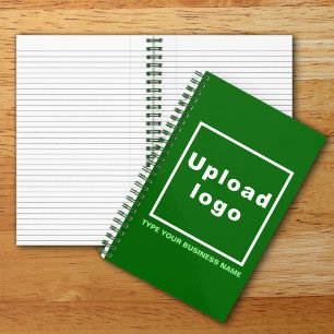 Bedrijfsnaam en Logo op Green Spiral Notitieboek