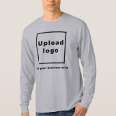 Bedrijfsnaam en Logo op Grey Long Sleeve T-shirt (Voorkant)