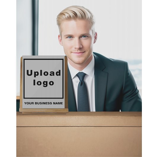 Bedrijfsnaam en Logo op Grijs Acrylteken Acryl Bord