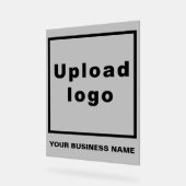 Bedrijfsnaam en Logo op Grijs Acrylteken Acryl Bord (Hoek)