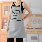 Bedrijfsnaam en Logo op grijs polyesterSchort Schort