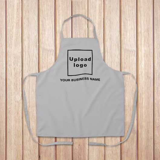 Bedrijfsnaam en Logo op grijs polyesterSchort Schort