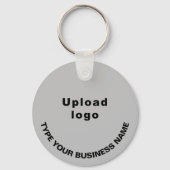 Bedrijfsnaam en Logo op grijs rondaluminium Sleutelhanger (Voorkant)