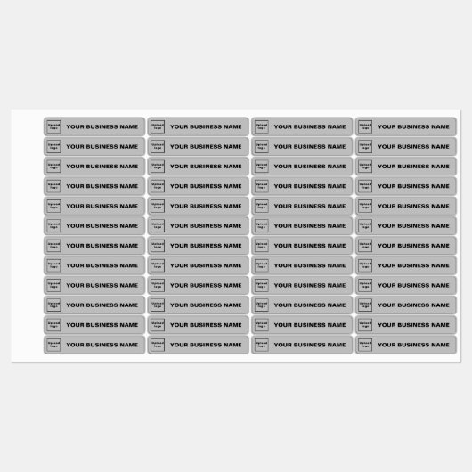 Bedrijfsnaam en Logo op grijs Slim-etiket Labels (Vel)