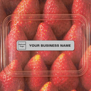 Bedrijfsnaam en Logo op grijs Slim-etiket Labels