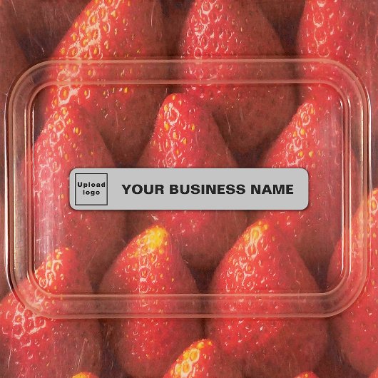 Bedrijfsnaam en Logo op grijs Slim-etiket Labels