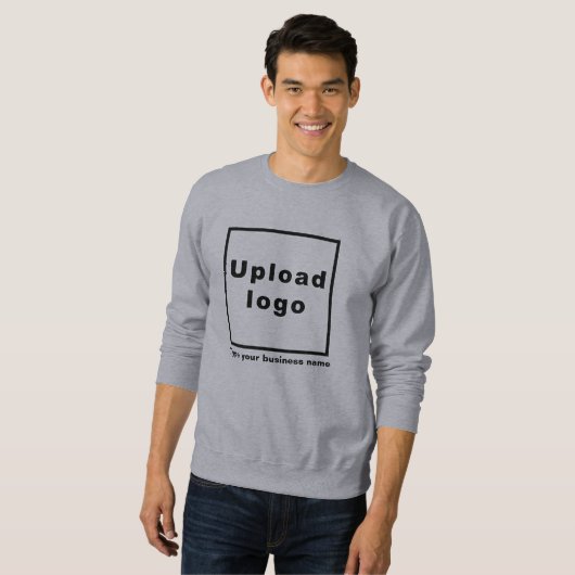 Bedrijfsnaam en Logo op Grijs Sweatshirt (Voorkant volledig)