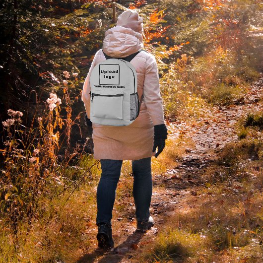 Bedrijfsnaam en Logo op Grijze Rugzak