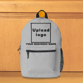 Bedrijfsnaam en Logo op Grijze Rugzak