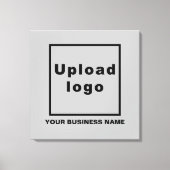 Bedrijfsnaam en Logo op Grijze Square Canvas Afdru (Voorkant)