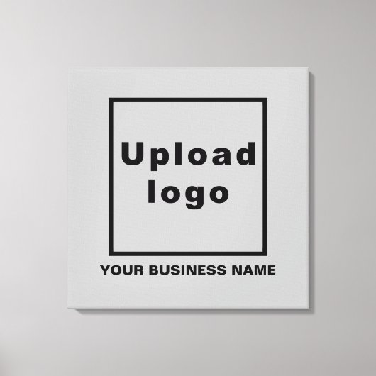 Bedrijfsnaam en Logo op Grijze Square Canvas Afdru (Voorkant)