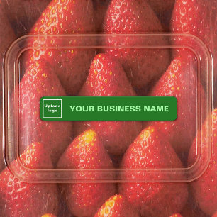 Bedrijfsnaam en Logo op groene lijm Labels
