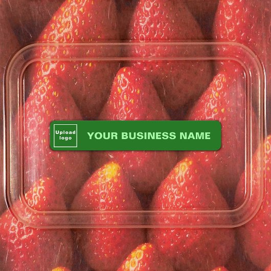 Bedrijfsnaam en Logo op groene lijm Labels