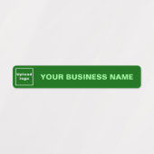Bedrijfsnaam en Logo op groene lijm Labels (Design 1)