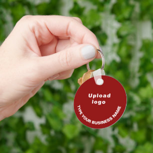 Bedrijfsnaam en Logo op het rood-ronde aluminium Sleutelhanger