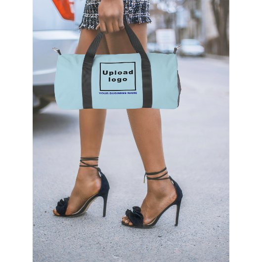 Bedrijfsnaam en Logo op Klein Lichtblauw Plunjezak