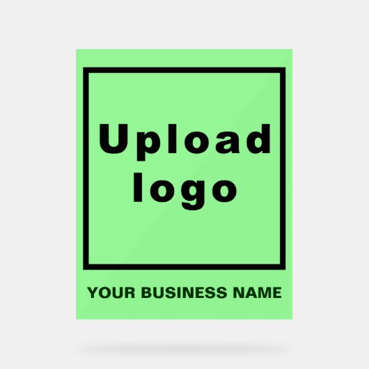 Bedrijfsnaam en Logo op Licht Groen Acrylteken Acryl Bord (Voorkant)