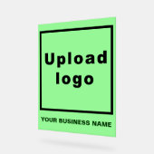 Bedrijfsnaam en Logo op Licht Groen Acrylteken Acryl Bord (Hoek)
