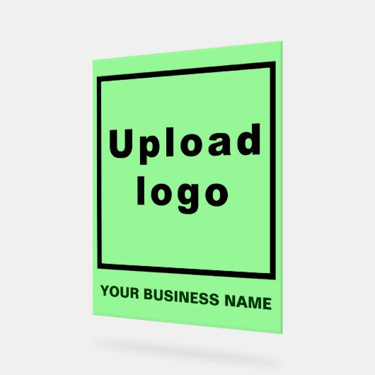Bedrijfsnaam en Logo op Licht Groen Acrylteken Acryl Bord (Hoek)
