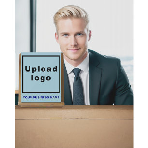 Bedrijfsnaam en Logo op Lichtblauw Acrylteken Acryl Bord